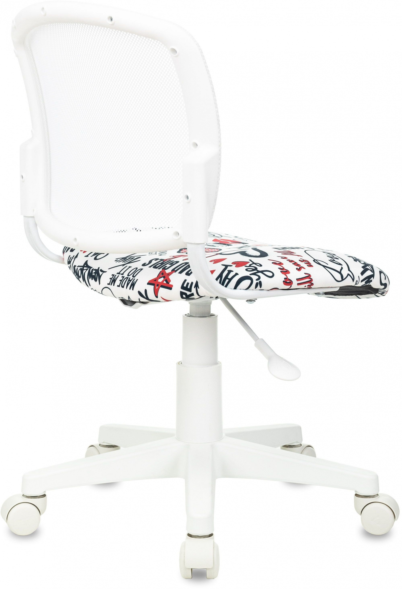 Кресло детское Бюрократ CH-W296NX, обивка: сетка/ткань, цвет: белый/мультиколор, рисунок красные губы (CH-W296NX/REDLIPS) от магазина Buro.store