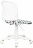 Кресло детское Бюрократ CH-W296NX, обивка: сетка/ткань, цвет: белый/мультиколор, рисунок красные губы (CH-W296NX/REDLIPS)
