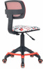 Кресло детское Бюрократ CH-299-F, обивка: сетка/ткань, цвет: красный/мультиколор, рисунок красные губы (CH-299-F/REDLIPS) от магазина Buro.store