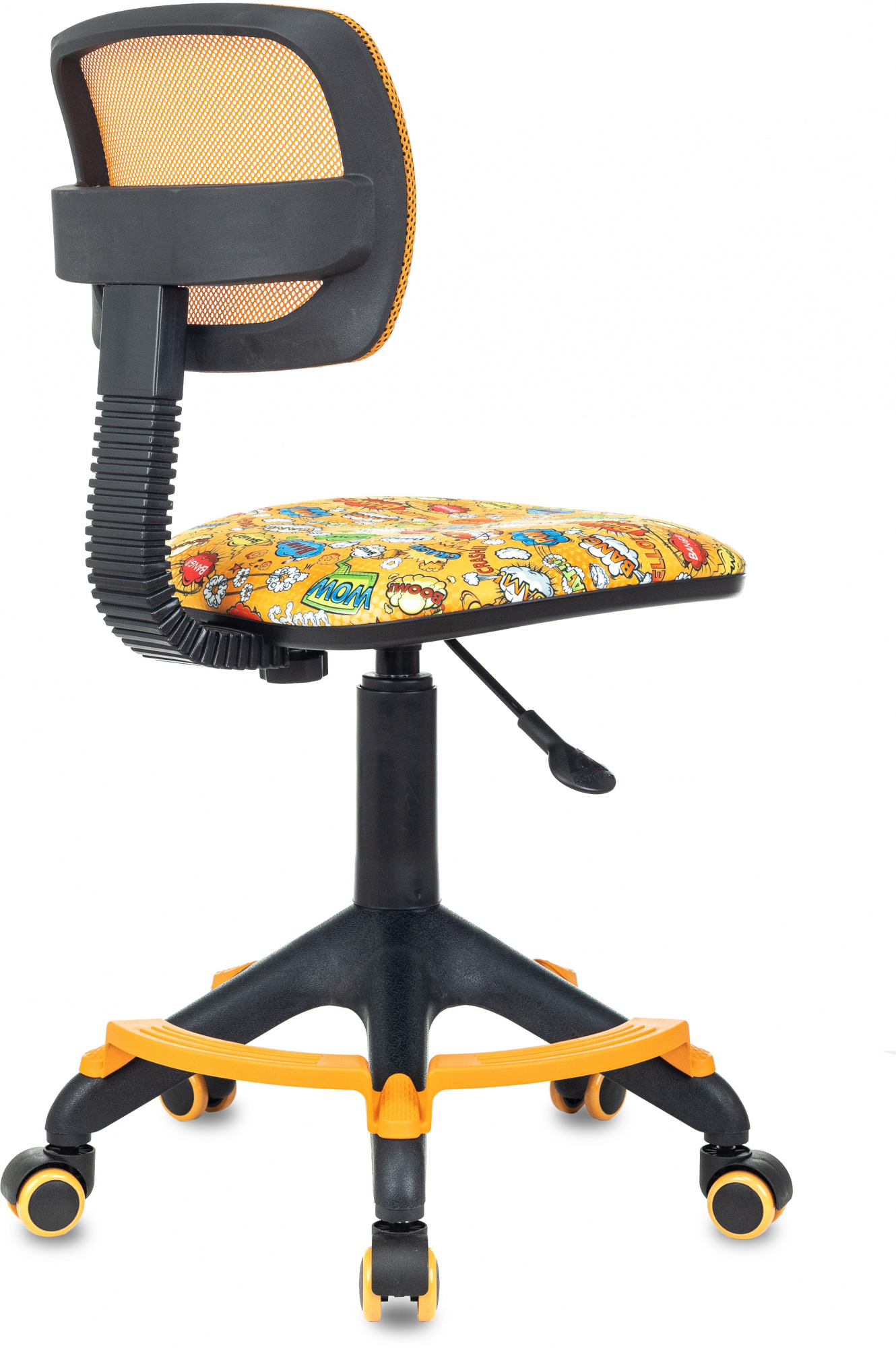 Кресло детское Бюрократ CH-299-F, обивка: сетка/ткань, цвет: оранжевый/оранжевый, рисунок бэнг (CH-299-F/BANG) от магазина Buro.store