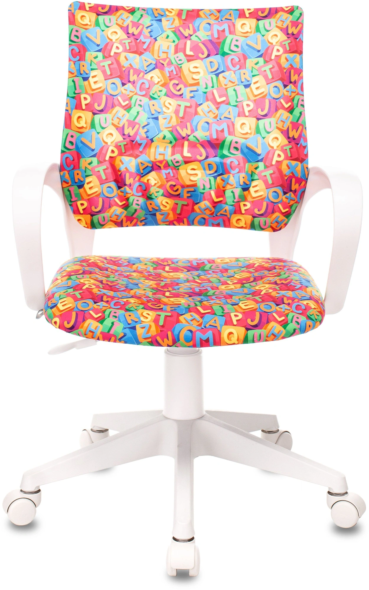 Кресло детское Бюрократ BUROKIDS 1 W, обивка: ткань, цвет: мультиколор, рисунок алфавит (BUROKIDS 1 W-ALPHAB) от магазина Buro.store