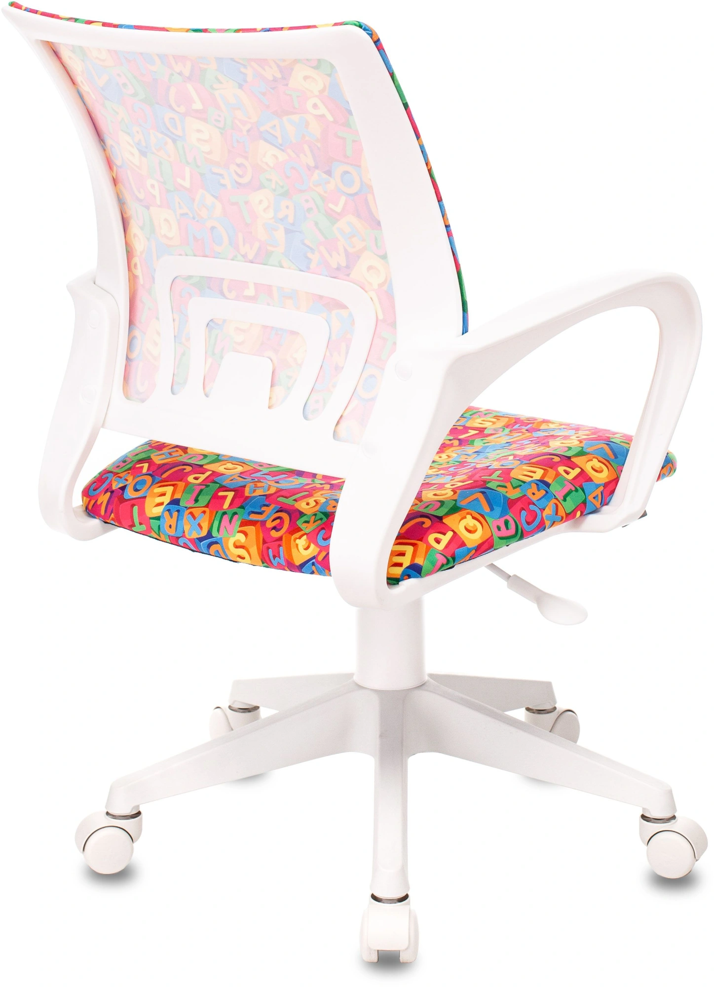 Кресло детское Бюрократ BUROKIDS 1 W, обивка: ткань, цвет: мультиколор, рисунок алфавит (BUROKIDS 1 W-ALPHAB) от магазина Buro.store