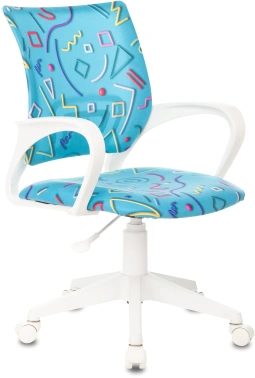 Кресло детское Бюрократ BUROKIDS 1 W, обивка: ткань, цвет: голубой (BUROKIDS 1 W-STICKBL)