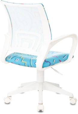 Кресло детское Бюрократ BUROKIDS 1 W, обивка: ткань, цвет: голубой (BUROKIDS 1 W-STICKBL)