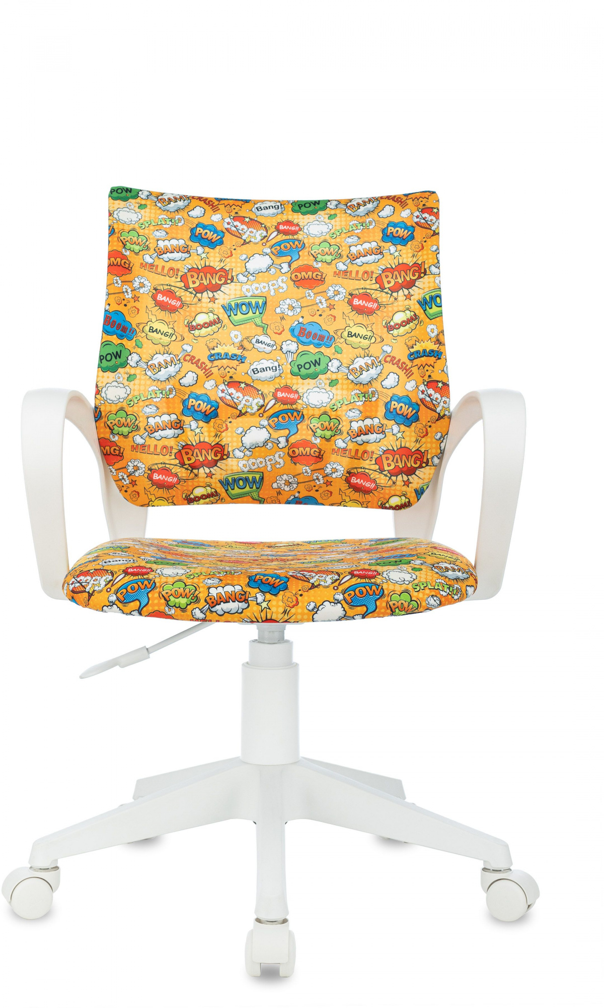 Кресло детское Бюрократ BUROKIDS 1 W, обивка: ткань, цвет: оранжевый, рисунок бэнг (BUROKIDS 1 W-BANG) от магазина Buro.store