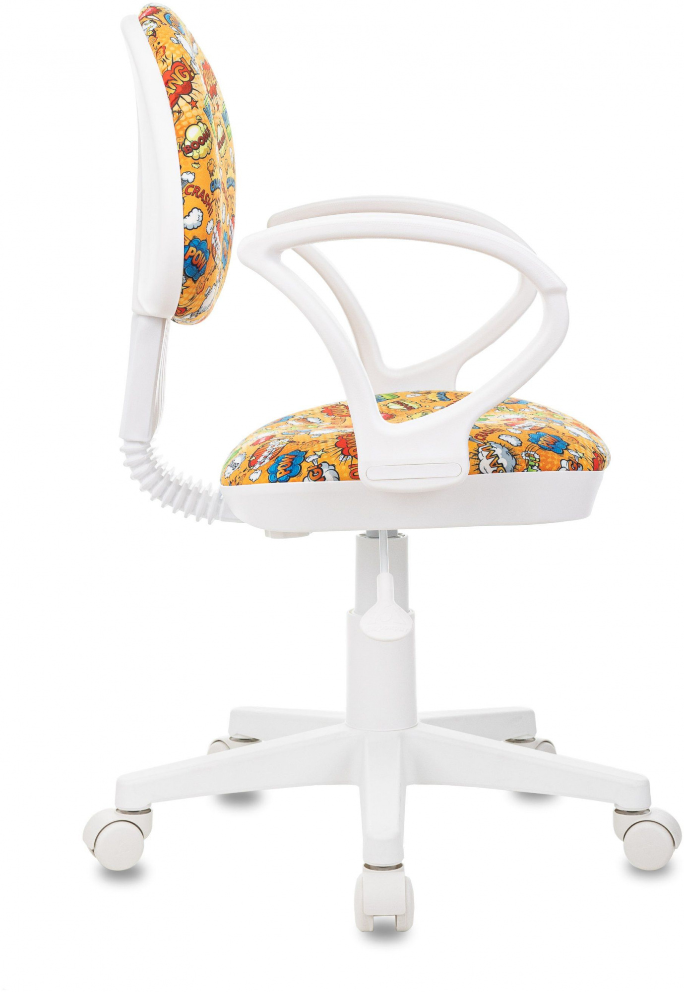 Кресло детское Бюрократ KD-3/WH/ARM, обивка: ткань, цвет: оранжевый, рисунок бэнг (KD-3/WH/ARM/BANG) от магазина Buro.store