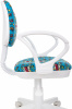 Кресло детское Бюрократ KD-3/WH/ARM, обивка: ткань, цвет: голубой, рисунок бум (KD-3/WH/ARM/BOOM) от магазина Buro.store