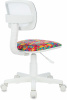 Кресло детское Бюрократ CH-W299, обивка: сетка/ткань, цвет: белый/мультиколор, рисунок алфавит (CH-W299/WH/ALPHABET) от магазина Buro.store