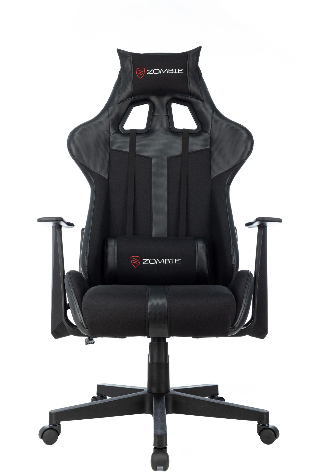 Кресло игровое Zombie Defender II, обивка: текстиль/экокожа, цвет: черный/карбон (ZOMBIE DEFENDER II B) от магазина Buro.store