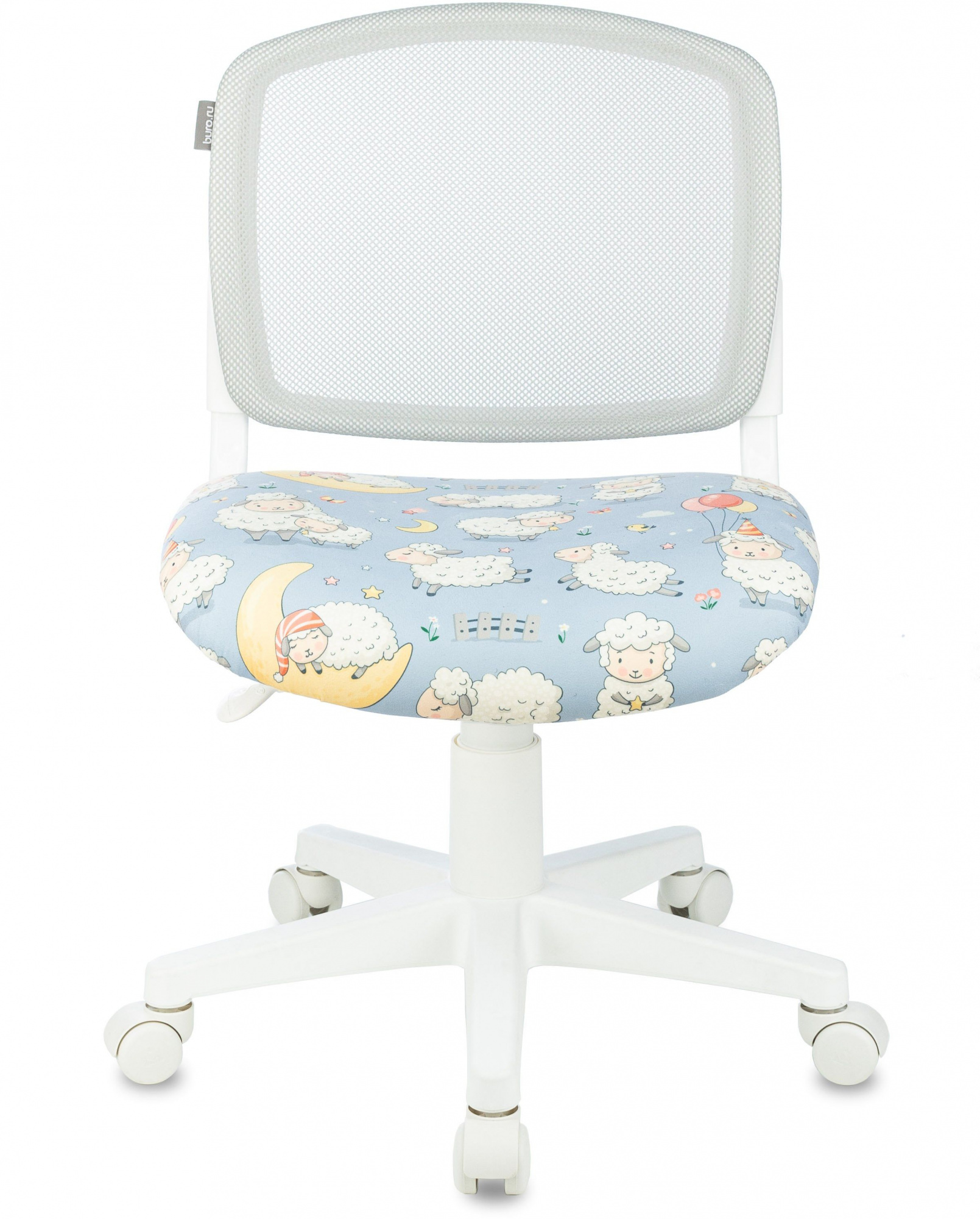 Кресло детское Бюрократ CH-W296NX, обивка: сетка/ткань, цвет: светло-серый, рисунок овечки (CH-W296NX/LG/SHEEPS) от магазина Buro.store