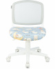 Кресло детское Бюрократ CH-W296NX, обивка: сетка/ткань, цвет: светло-серый, рисунок овечки (CH-W296NX/LG/SHEEPS)