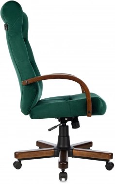 Кресло руководителя Бюрократ T-9928WALNUT, обивка: ткань, цвет: зеленый (T-9928WALNUT/FABR/GN)