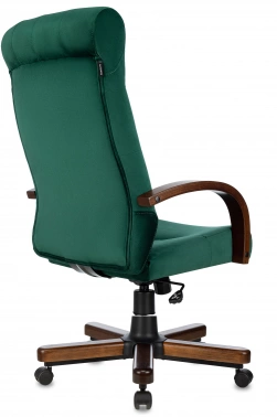 Кресло руководителя Бюрократ T-9928WALNUT, обивка: ткань, цвет: зеленый (T-9928WALNUT/FABR/GN)