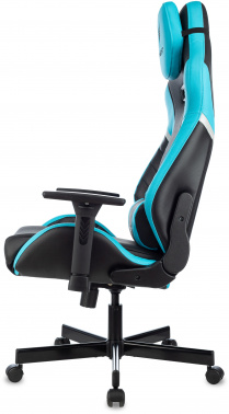 Кресло игровое Knight Thunder 5X, обивка: эко.кожа, цвет: черный/голубой (KNIGHT THUNDER 5X BL)