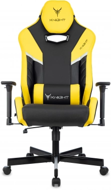 Кресло игровое Knight Thunder 5X, обивка: эко.кожа, цвет: черный/желтый (KNIGHT THUNDER 5X Y)