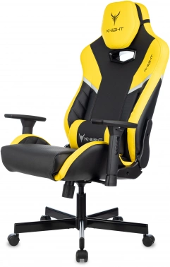 Кресло игровое Knight Thunder 5X, обивка: эко.кожа, цвет: черный/желтый (KNIGHT THUNDER 5X Y)