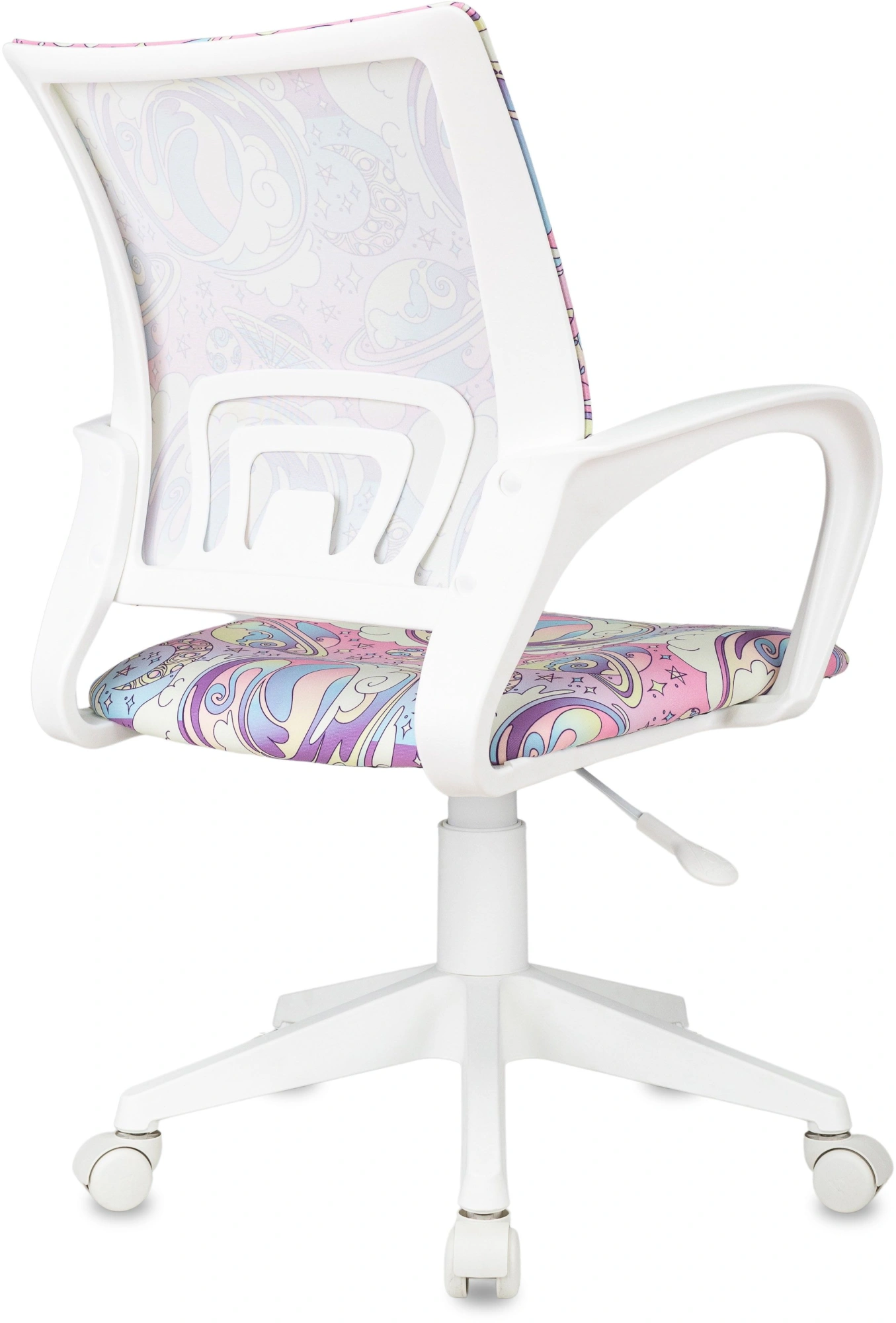 Кресло детское Бюрократ BUROKIDS 1 W, обивка: ткань, цвет: мультиколор, рисунок луна розовая (BUROKIDS 1 W-MOON_PK) от магазина Buro.store