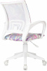 Кресло детское Бюрократ BUROKIDS 1 W, обивка: ткань, цвет: мультиколор, рисунок луна розовая (BUROKIDS 1 W-MOON_PK)