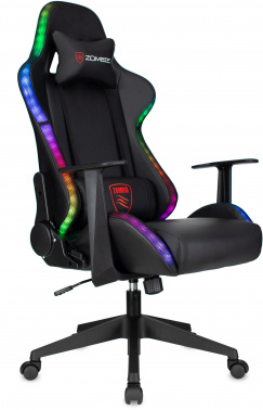 Кресло игровое Zombie GAME RGB, обивка: эко.кожа/ткань, цвет: черный (ZOMBIE GAME RGB)