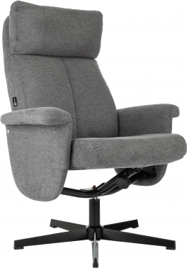 Кресло Бюрократ _Baron, обивка: ткань, цвет: серый, каркас: металл (_baron/grey)