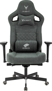 Кресло игровое Knight Hunter, обивка: искусственная замша, цвет: серый (KNIGHT HUNTER ALFA44)