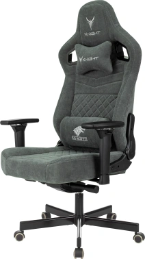Кресло игровое Knight Hunter, обивка: искусственная замша, цвет: серый (KNIGHT HUNTER ALFA44)