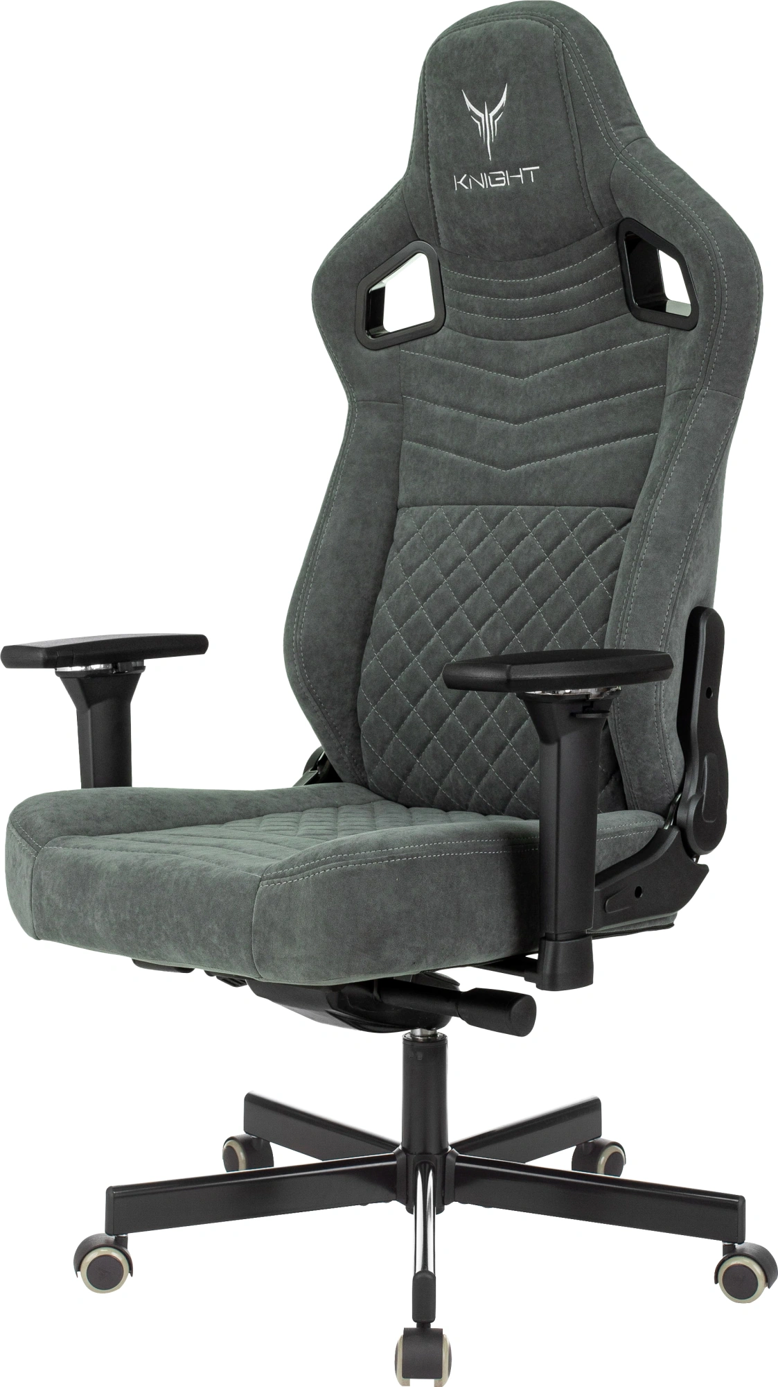 Кресло игровое Knight Hunter, обивка: искусственная замша, цвет: серый (KNIGHT HUNTER ALFA44) от магазина Buro.store