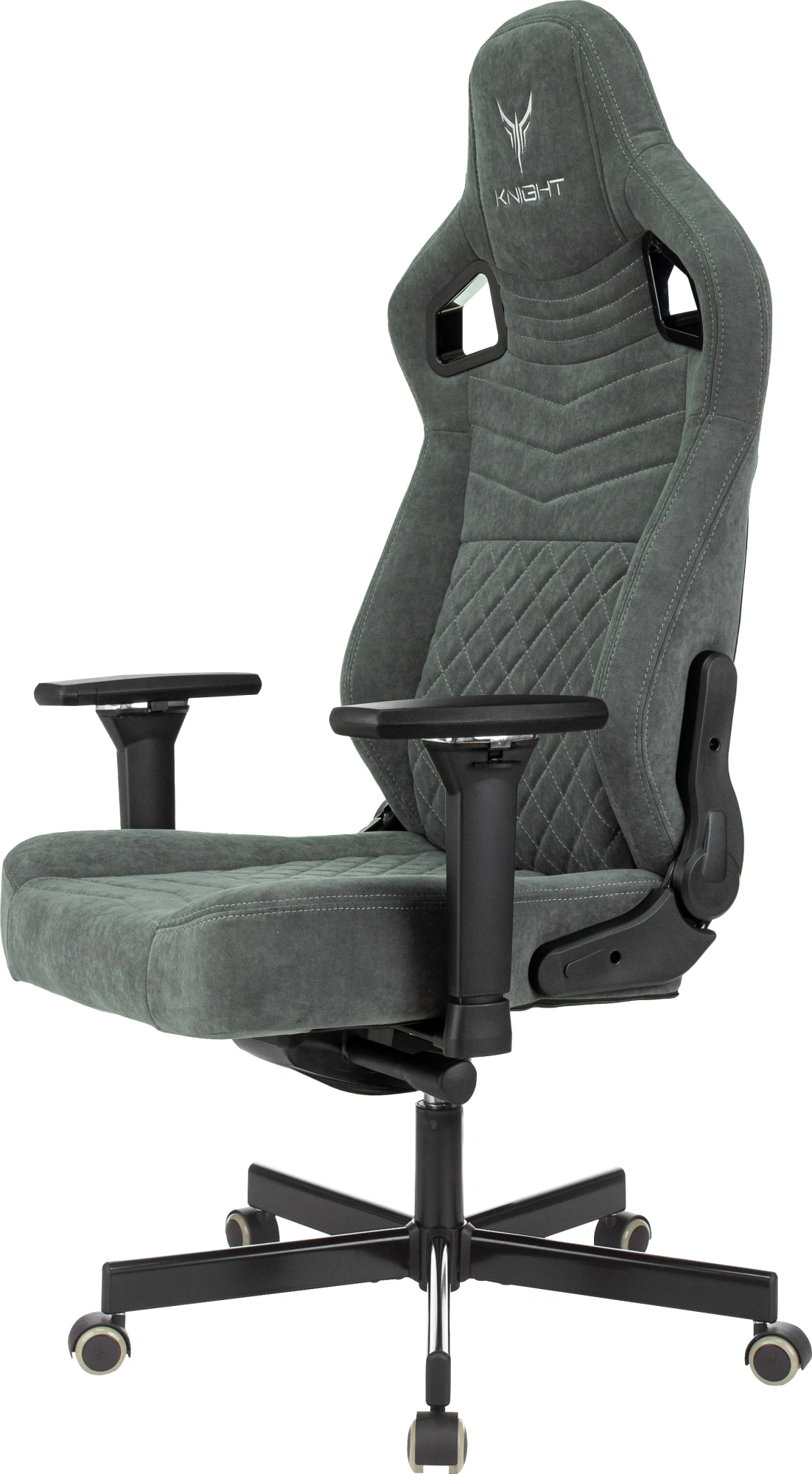 Кресло игровое Knight Hunter, обивка: искусственная замша, цвет: серый (KNIGHT HUNTER ALFA44) от магазина Buro.store