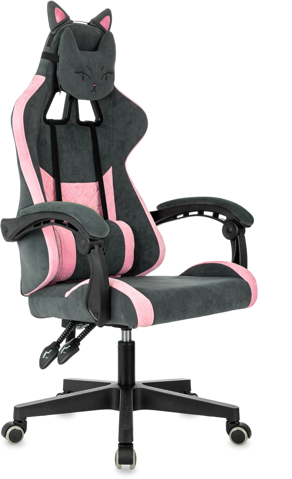 Кресло игровое Knight Kitty, обивка: ткань, цвет: серый/розовый (KNIGHT KITTY) от магазина Buro.store