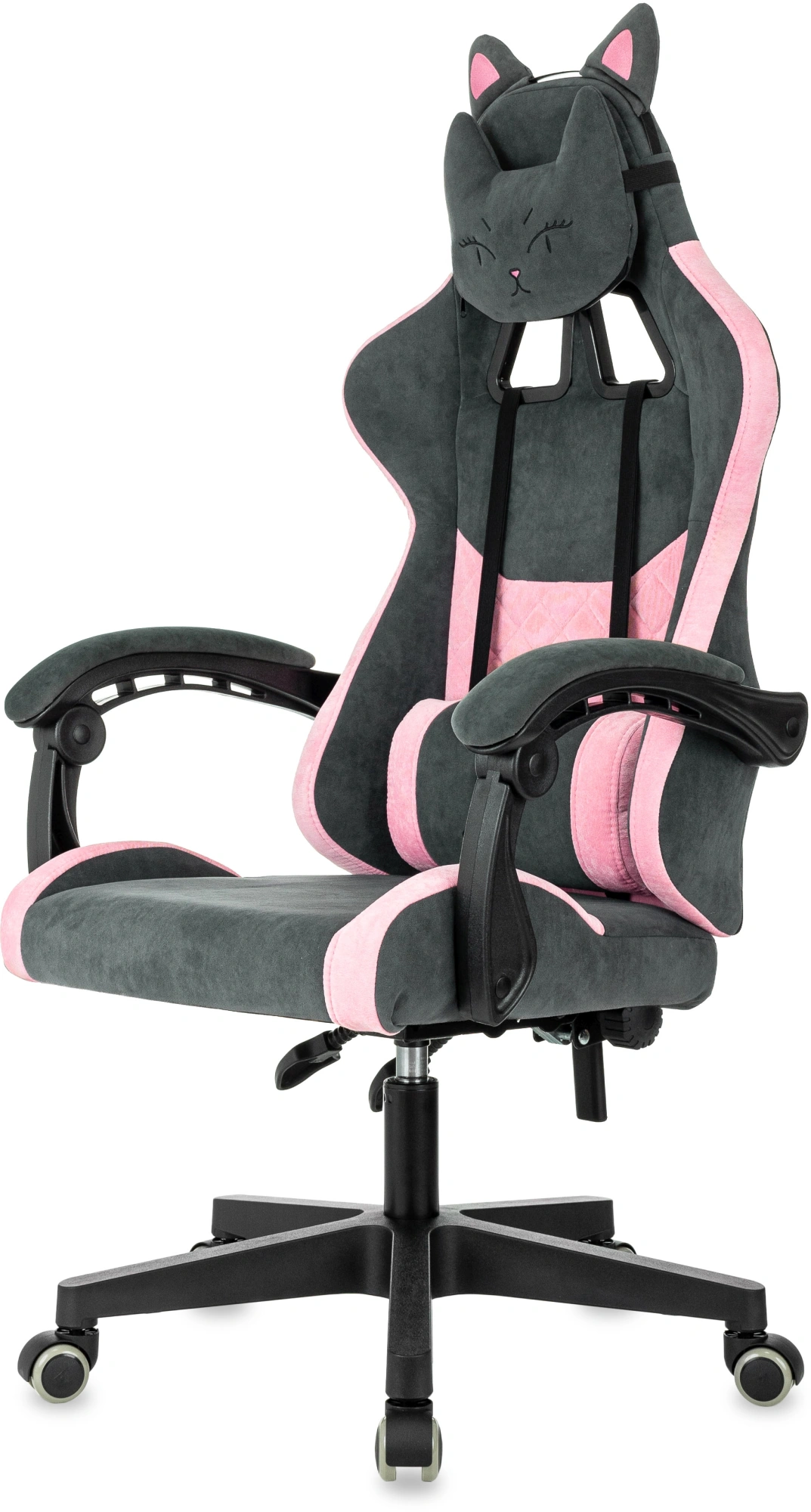 Кресло игровое Knight Kitty, обивка: ткань, цвет: серый/розовый (KNIGHT KITTY) от магазина Buro.store