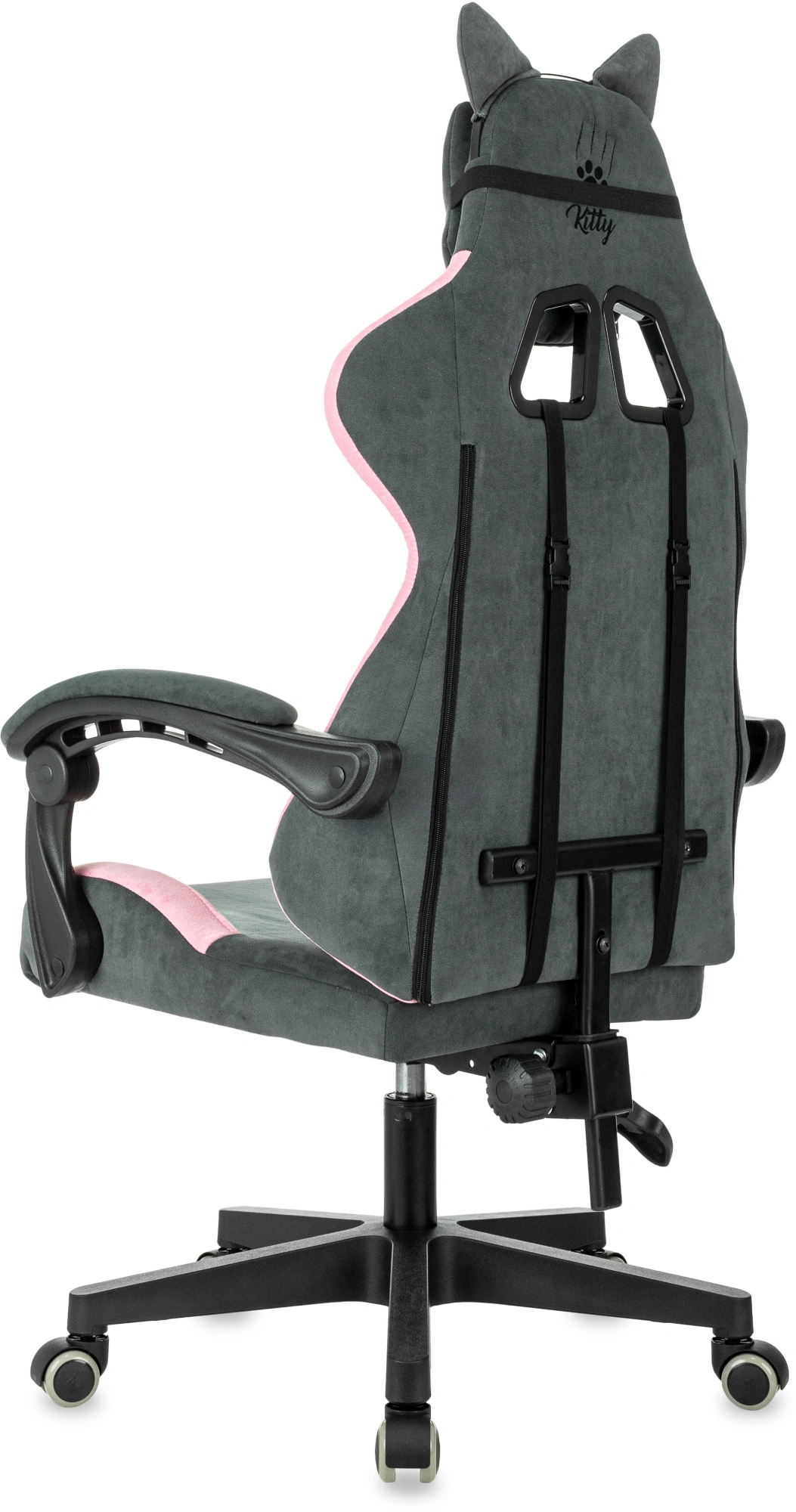 Кресло игровое Knight Kitty, обивка: ткань, цвет: серый/розовый (KNIGHT KITTY) от магазина Buro.store