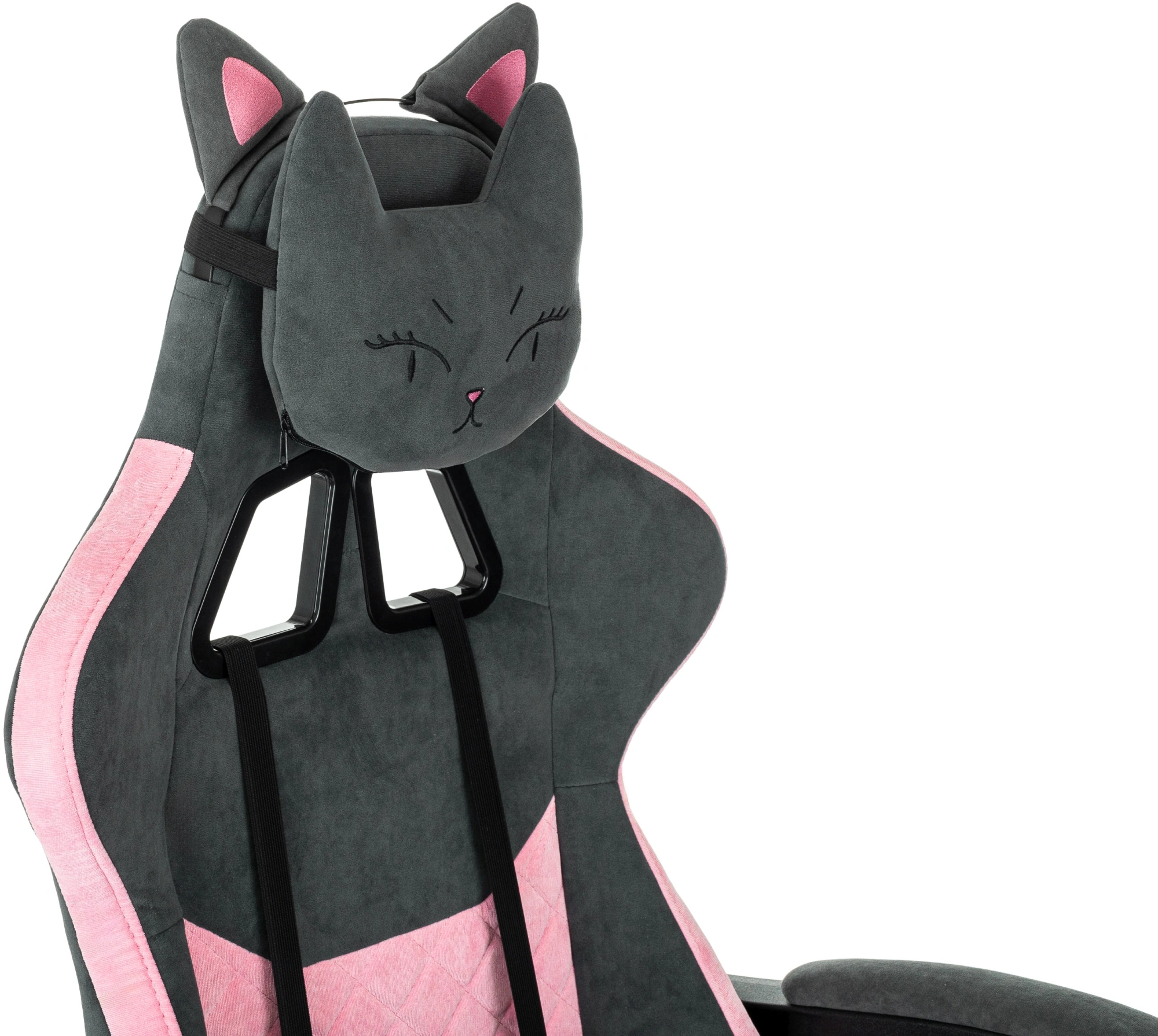 Кресло игровое Knight Kitty, обивка: ткань, цвет: серый/розовый (KNIGHT KITTY) от магазина Buro.store