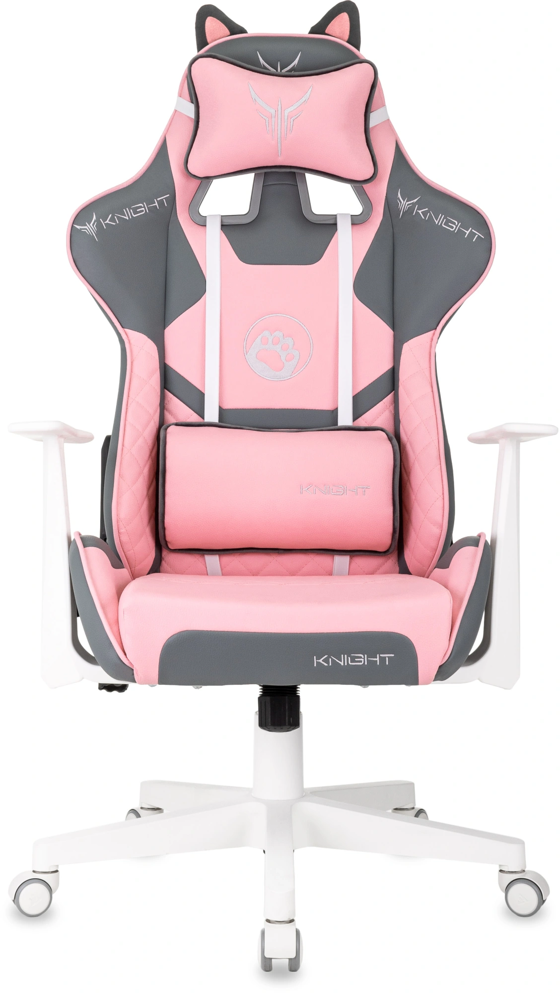 Кресло игровое Knight Catzy, обивка: экокожа, цвет: серый/розовый (KNIGHT CATZY) от магазина Buro.store