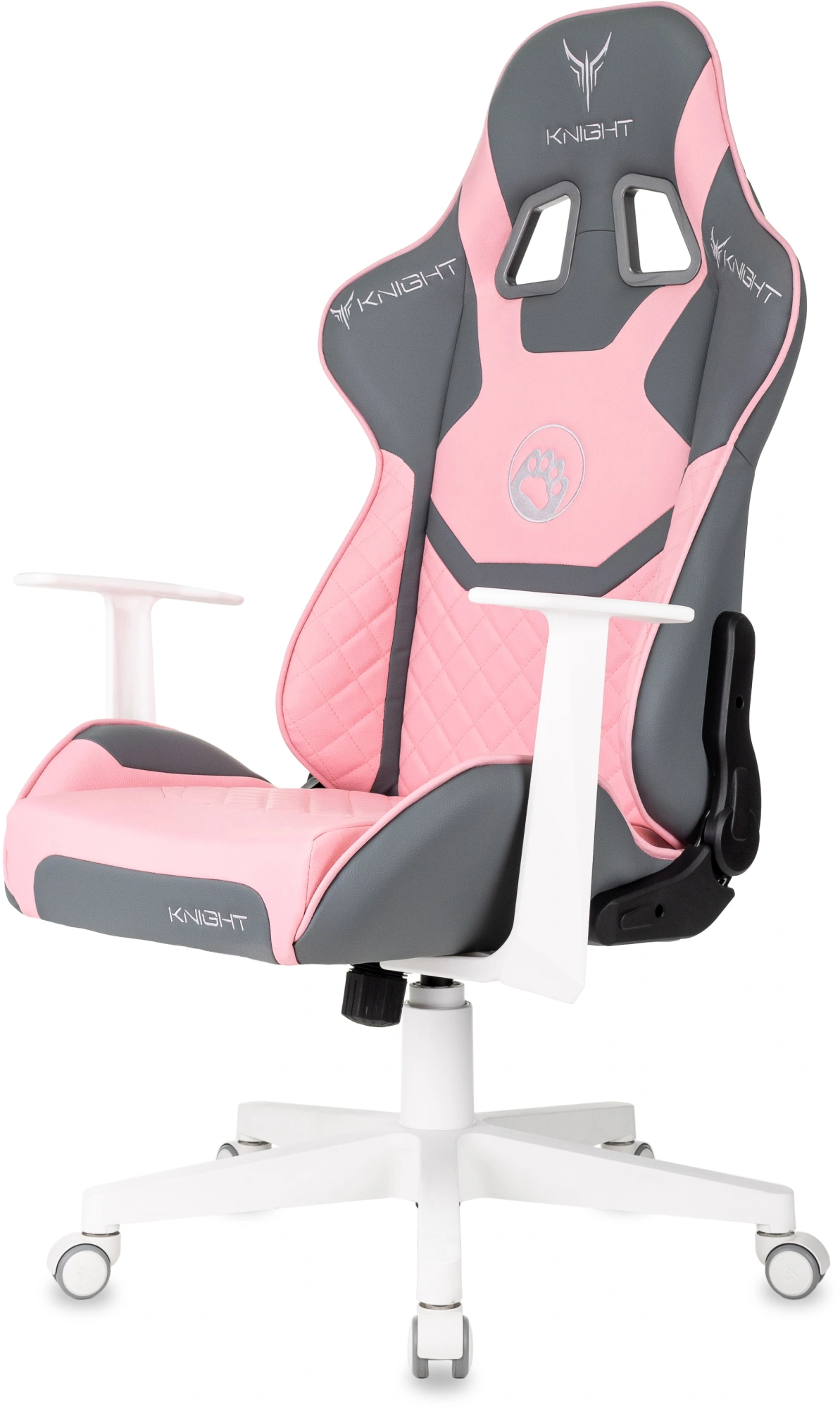 Кресло игровое Knight Catzy, обивка: экокожа, цвет: серый/розовый (KNIGHT CATZY) от магазина Buro.store