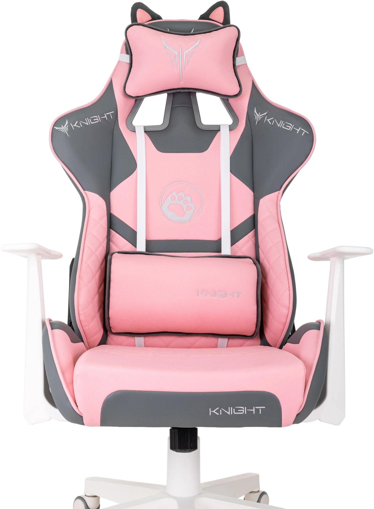 Кресло игровое Knight Catzy, обивка: экокожа, цвет: серый/розовый (KNIGHT CATZY) от магазина Buro.store