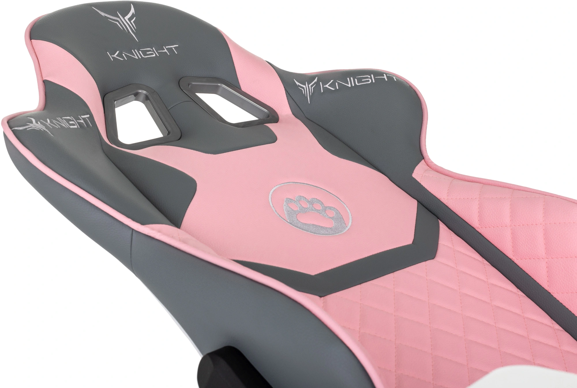 Кресло игровое Knight Catzy, обивка: экокожа, цвет: серый/розовый (KNIGHT CATZY) от магазина Buro.store