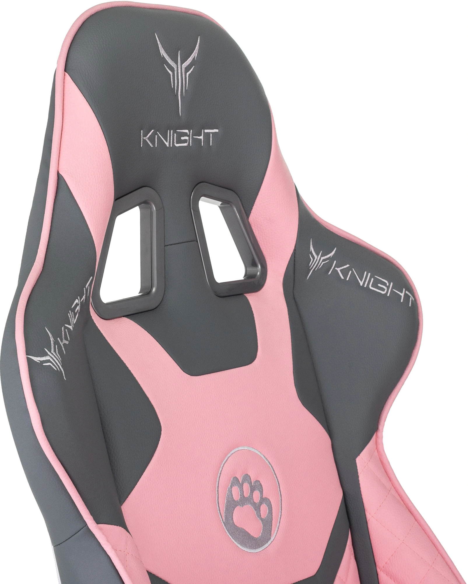 Кресло игровое Knight Catzy, обивка: экокожа, цвет: серый/розовый (KNIGHT CATZY) от магазина Buro.store