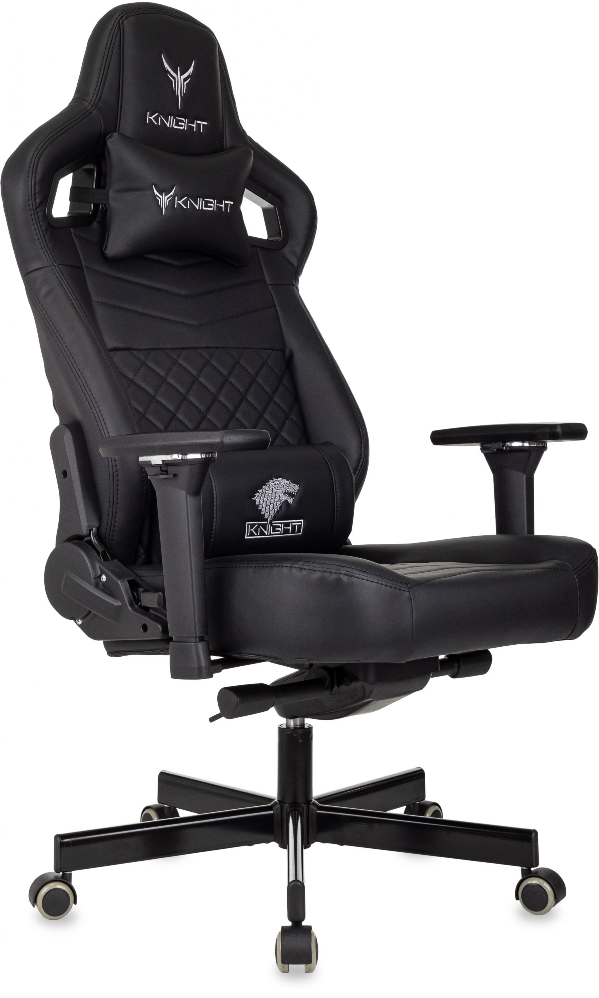 Кресло игровое Knight Hunter, обивка: экокожа, цвет: черный (KNIGHT HUNTER BL-PU) от магазина Buro.store