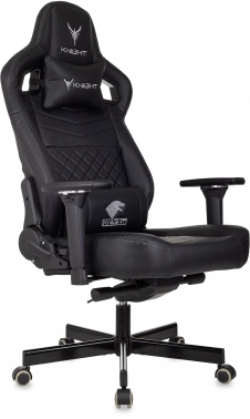 Кресло игровое Knight Hunter, обивка: экокожа, цвет: черный (KNIGHT HUNTER BL-PU)