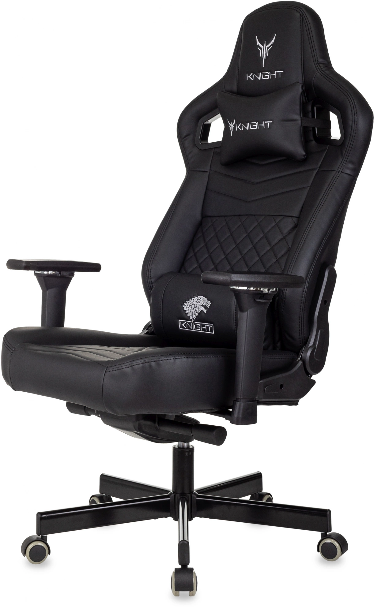 Кресло игровое Knight Hunter, обивка: экокожа, цвет: черный (KNIGHT HUNTER BL-PU) от магазина Buro.store