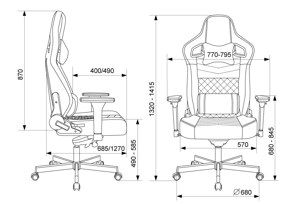 Кресло игровое Knight Hunter, обивка: экокожа, цвет: черный (KNIGHT HUNTER BL-PU) от магазина Buro.store