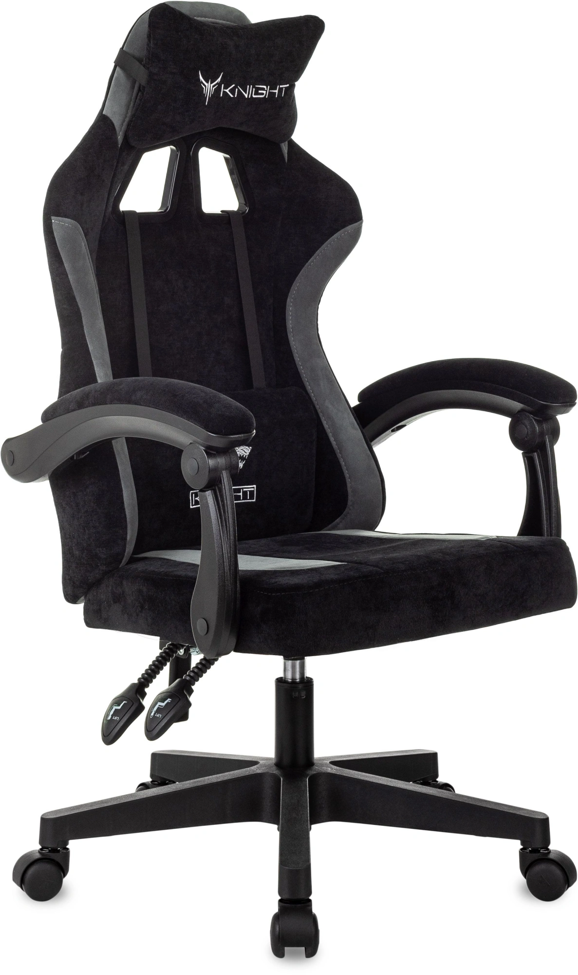 Кресло игровое Knight Wolf, обивка: ткань, цвет: черный/серый (KNIGHT WOLF B) от магазина Buro.store