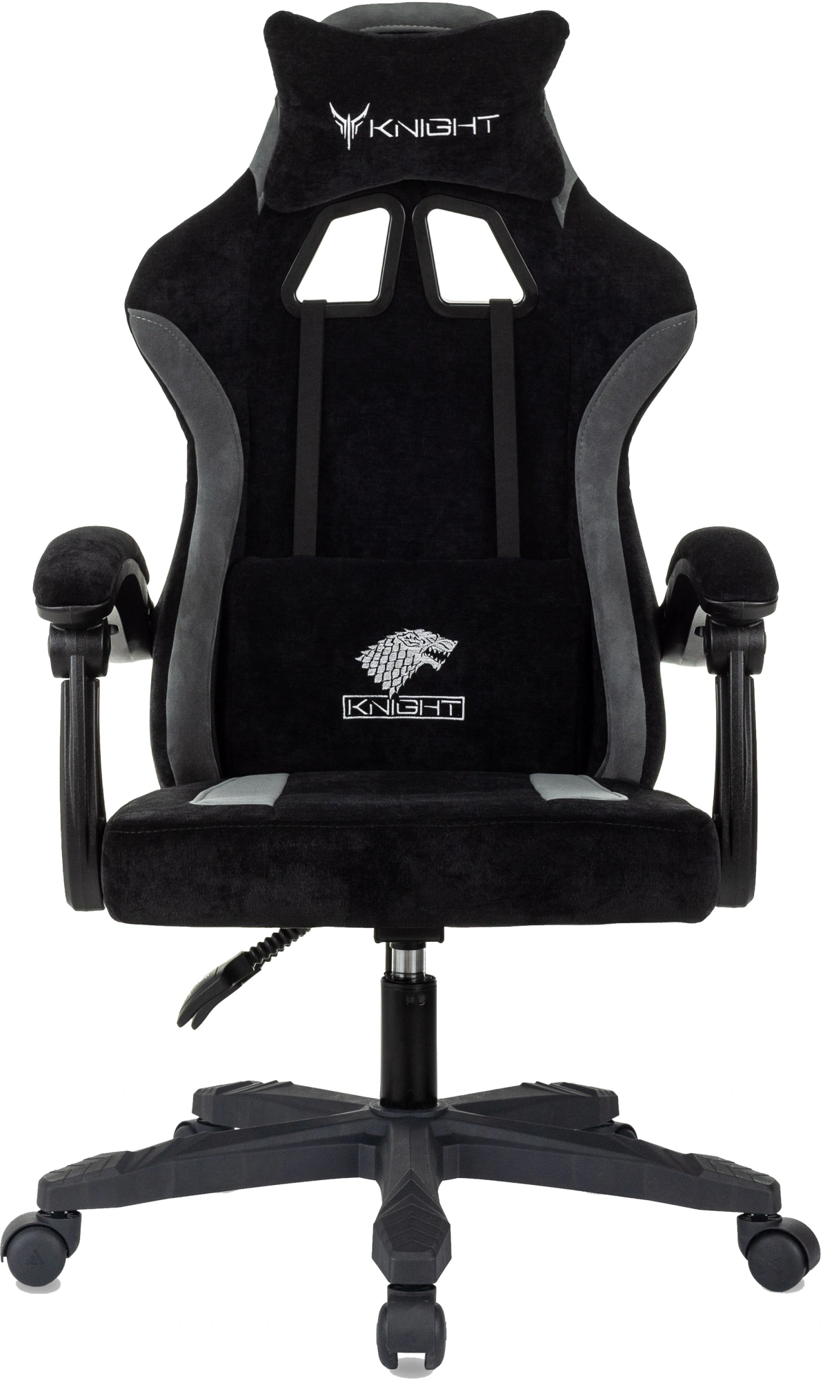 Кресло игровое Knight Wolf, обивка: ткань, цвет: черный/серый (KNIGHT WOLF B) от магазина Buro.store
