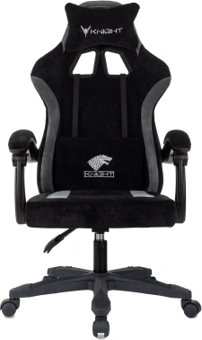 Кресло игровое Knight Wolf, обивка: ткань, цвет: черный/серый (KNIGHT WOLF B)