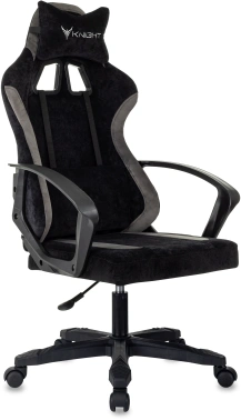 Кресло игровое Knight Optimum, обивка: ткань, цвет: черный/серый (KNIGHT OPTIMUM B)