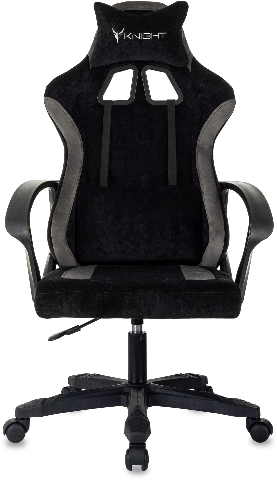 Кресло игровое Knight Optimum, обивка: ткань, цвет: черный/серый (KNIGHT OPTIMUM B) от магазина Buro.store