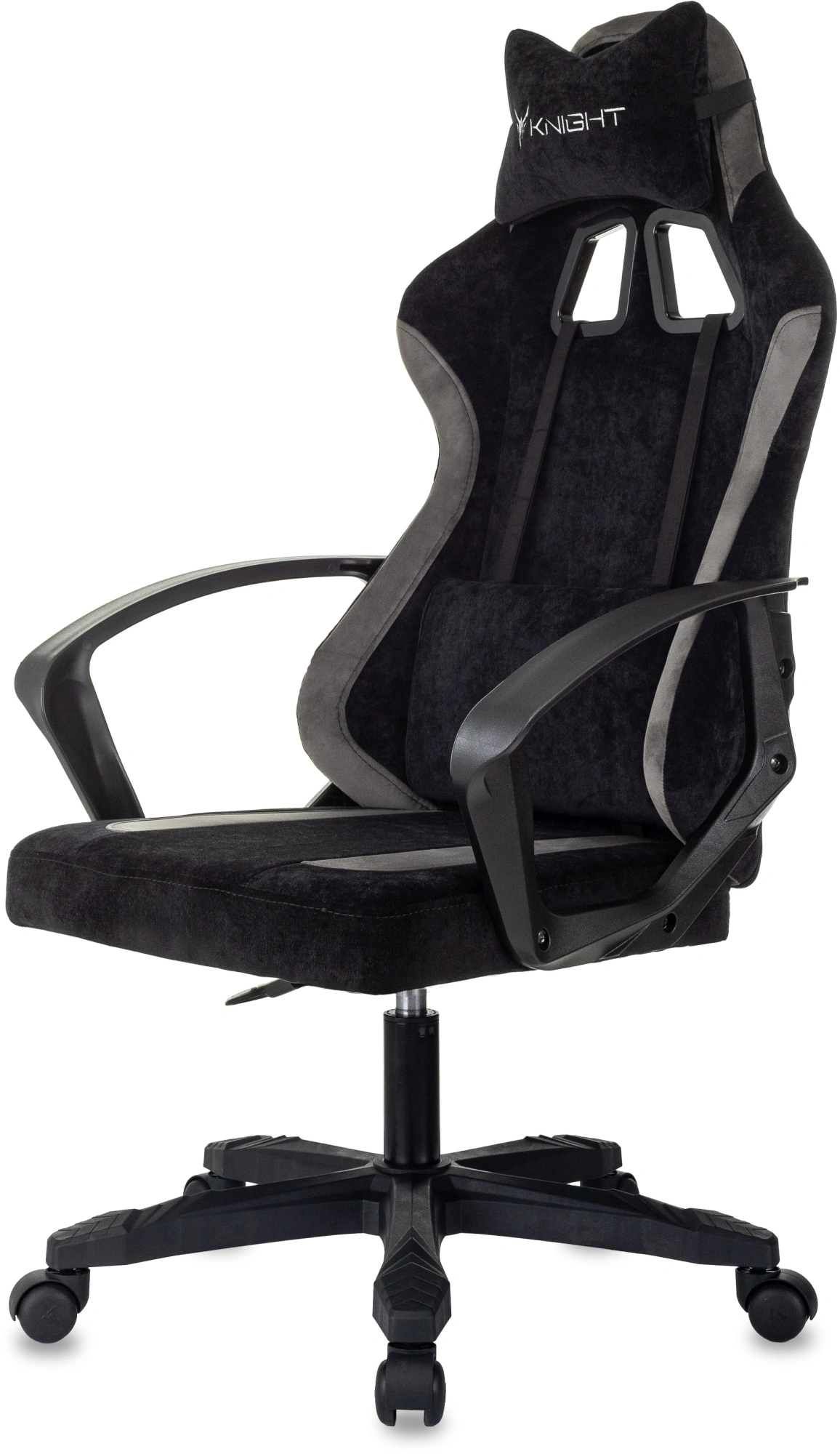 Кресло игровое Knight Optimum, обивка: ткань, цвет: черный/серый (KNIGHT OPTIMUM B) от магазина Buro.store
