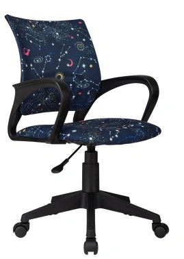 Кресло детское Бюрократ Burokids 1, обивка: ткань, цвет: темно-синий, рисунок зодиак (BUROKIDS 1 ZODIAC)
