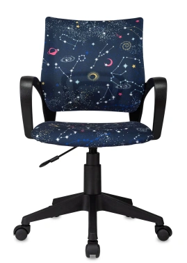 Кресло детское Бюрократ Burokids 1, обивка: ткань, цвет: темно-синий, рисунок зодиак (BUROKIDS 1 ZODIAC)