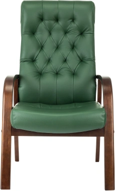 Кресло Бюрократ T-9928WALNUT-CF, обивка: кожа, цвет: зеленый (T-9928WALNUT-CF/GN)